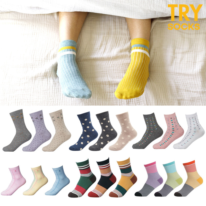트라이 여성 데일리 스타일 양말 10족 패키지 240mm