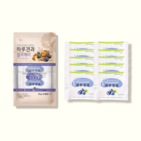 [썬넛트] 간편하게 한봉씩_하루견과 블루베리 25g*10봉(총 250g)