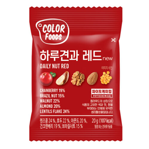  [컬러푸드] 매일매일 골라먹는 하루견과 레드 200g(20g*10봉) * 3봉