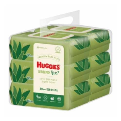 [하기스] 내추럴케어 플러스 캡형 물티슈 64매x6입