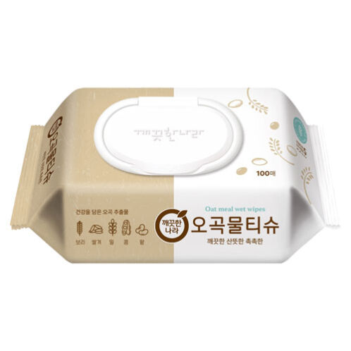 [깨끗한나라] 오곡물티슈 캡형100매x10