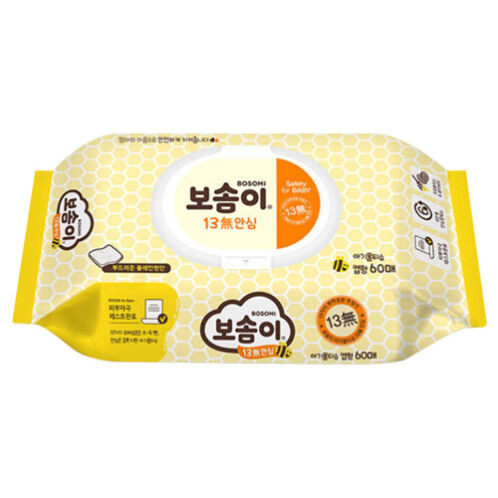[보솜이] 13無 안심물티슈 캡형60매x6