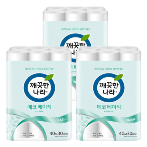 [깨끗한나라] 에코 베이직 2겹 40m 30롤