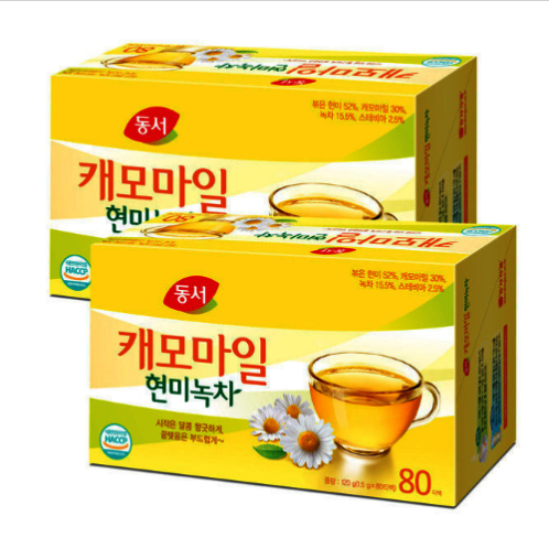 [동서] 캐모마일 현미녹차 80Tx2개입 총160T