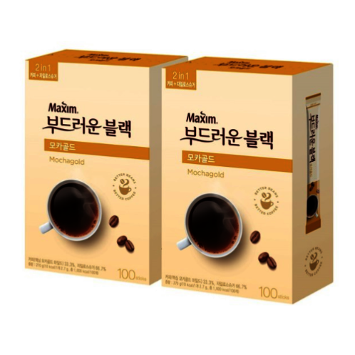 [맥심] 부드러운 블랙 모카골드 100T+100T 총200T