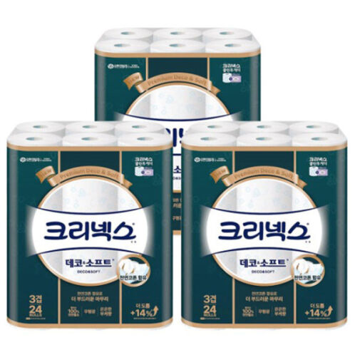 [크리넥스] 데코소프트 3겹 30m 24롤 [102mm 광폭]