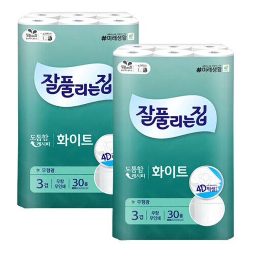 [잘풀리는집] 화이트 3겹데코 28m 30롤*3팩