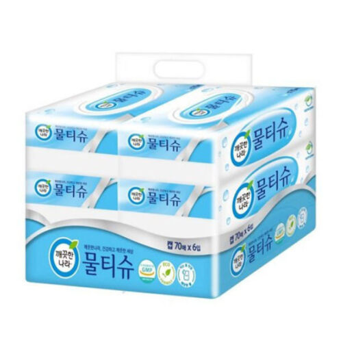[깨끗한나라] 페퍼민트 물티슈 캡형70매x6입
