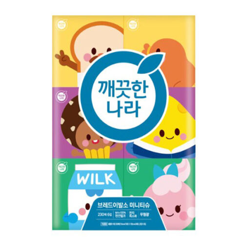 [깨끗한나라] 브레드이발소 미니각티슈 230매x6입