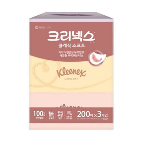 [크리넥스] 클래식 미용티슈 200매x3입