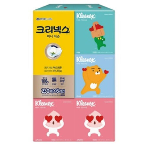 [크리넥스] 카카오 미니각티슈 230매x6입x3팩