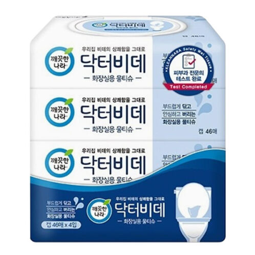 [깨끗한나라] 닥터비데물티슈 캡형 46매x4입
