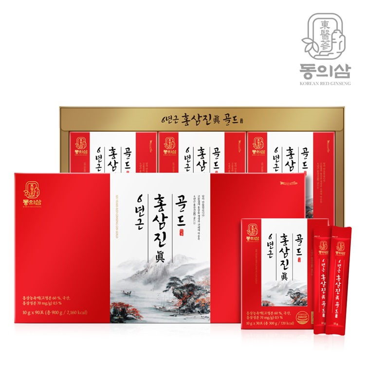 [동의삼I]6년근 홍삼진(眞)골드 쇼핑백포함 (10g x 90포)
